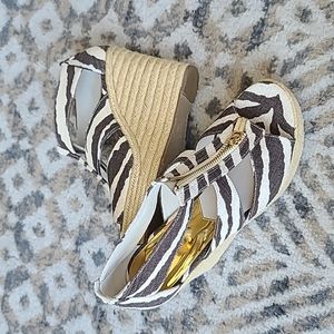 Micheal Kors animal print espadrille wedges